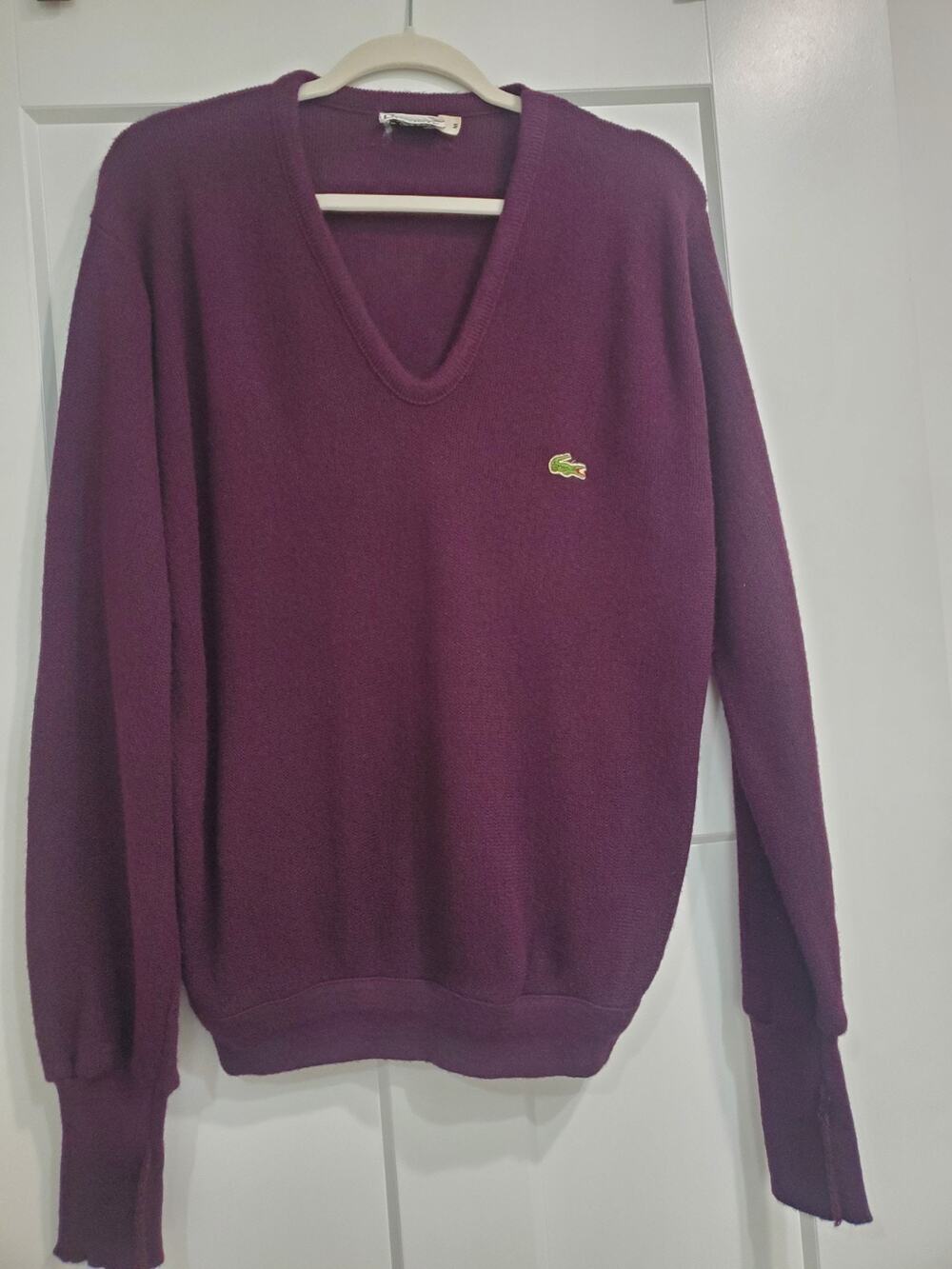 Vintage Lacoste V-neck Sweater Size Medium